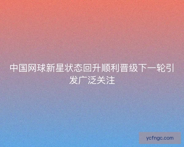 中国网球新星状态回升顺利晋级下一轮引发广泛关注