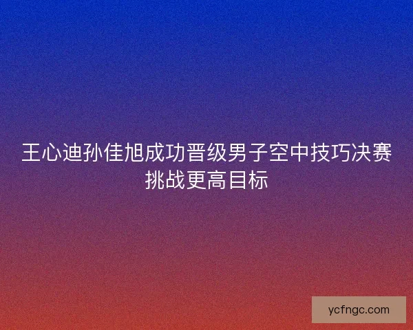 王心迪孙佳旭成功晋级男子空中技巧决赛挑战更高目标