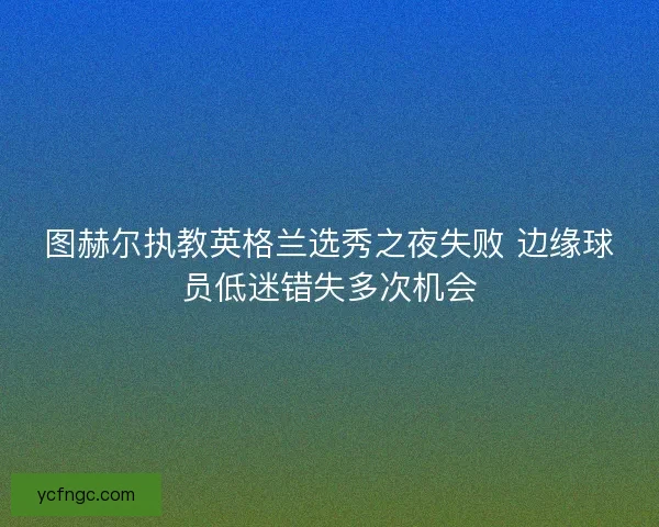 图赫尔执教英格兰选秀之夜失败 边缘球员低迷错失多次机会